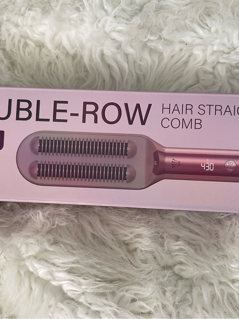 Double-Row Hair Straightening Comb - Rose Pink